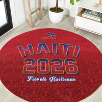 World Football Haiti 2026 Round Carpet Haiti est de Retour Red Voodoo Veve Spirits - Wonder Print Shop