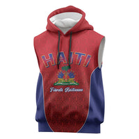 World Football Haiti 2026 Sleeveless Hoodie Haiti est de Retour Red Voodoo Veve Spirits - Wonder Print Shop
