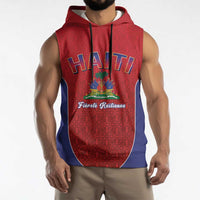 World Football Haiti 2026 Sleeveless Hoodie Haiti est de Retour Red Voodoo Veve Spirits - Wonder Print Shop