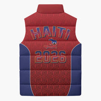 World Football Haiti 2026 Sleeveless Puffer Jacket Haiti est de Retour Red Voodoo Veve Spirits - Wonder Print Shop
