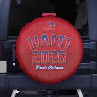 World Football Haiti 2026 Spare Tire Cover Haiti est de Retour Red Voodoo Veve Spirits - Wonder Print Shop