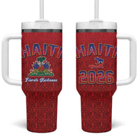 World Football Haiti 2026 Tumbler With Handle Haiti est de Retour Red Voodoo Veve Spirits - Wonder Print Shop