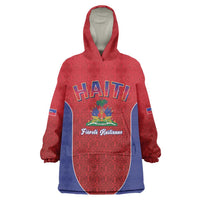World Football Haiti 2026 Wearable Blanket Hoodie Haiti est de Retour Red Voodoo Veve Spirits - Wonder Print Shop