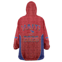 World Football Haiti 2026 Wearable Blanket Hoodie Haiti est de Retour Red Voodoo Veve Spirits - Wonder Print Shop