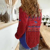 World Football Haiti 2026 Women Casual Shirt Haiti est de Retour Red Voodoo Veve Spirits - Wonder Print Shop