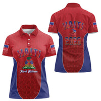 World Football Haiti 2026 Women Polo Shirt Haiti est de Retour Red Voodoo Veve Spirits - Wonder Print Shop