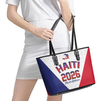 World Football Haiti 2026 Leather Tote Bag Haiti est de Retour White Voodoo Veve Spirits - Wonder Print Shop