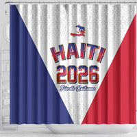World Football Haiti 2026 Shower Curtain Haiti est de Retour White Voodoo Veve Spirits - Wonder Print Shop