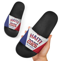 World Football Haiti 2026 Slide Sandals Haiti est de Retour White Voodoo Veve Spirits - Wonder Print Shop