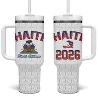 World Football Haiti 2026 Tumbler With Handle Haiti est de Retour White Voodoo Veve Spirits - Wonder Print Shop