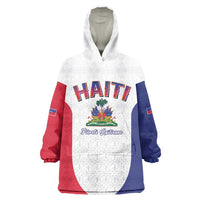World Football Haiti 2026 Wearable Blanket Hoodie Haiti est de Retour White Voodoo Veve Spirits - Wonder Print Shop