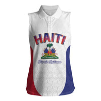 World Football Haiti 2026 Women Sleeveless Polo Shirt Haiti est de Retour White Voodoo Veve Spirits - Wonder Print Shop