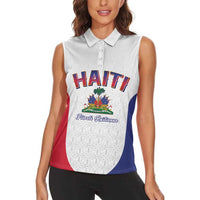 World Football Haiti 2026 Women Sleeveless Polo Shirt Haiti est de Retour White Voodoo Veve Spirits - Wonder Print Shop