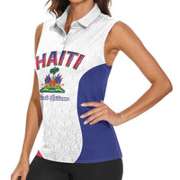 World Football Haiti 2026 Women Sleeveless Polo Shirt Haiti est de Retour White Voodoo Veve Spirits - Wonder Print Shop