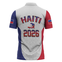 World Football Haiti 2026 Zipper Polo Shirt Haiti est de Retour White Voodoo Veve Spirits - Wonder Print Shop