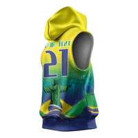 Custom Brazil WC26 Future Champions Sleeveless Hoodie Brasil Rumo Ao Hexa - Wonder Print Shop