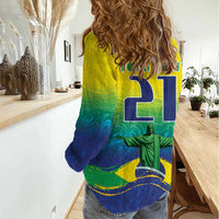 Custom Brazil WC26 Future Champions Women Casual Shirt Brasil Rumo Ao Hexa - Wonder Print Shop