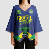Custom Brazil WC26 Future Champions Kimono Sleeve Blouse Selecao Canarinho Comeback Story - Wonder Print Shop