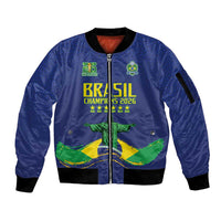 Custom Brazil WC26 Future Champions Sleeve Zip Bomber Jacket Selecao Canarinho Comeback Story - Wonder Print Shop