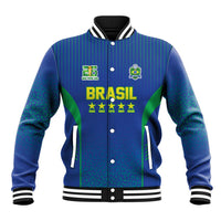 Custom Brazil World Football Legacy Baseball Jacket 5 Times History Champions Blue Version - Wonder Print Shop