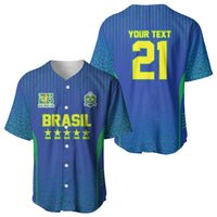 Custom Brazil World Football Legacy Baseball Jersey 5 Times History Champions Blue Version - Wonder Print Shop