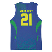 Custom Brazil World Football Legacy Basketball Jersey 5 Times History Champions Blue Version - Wonder Print Shop