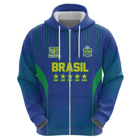 Custom Brazil World Football Legacy Hoodie 5 Times History Champions Blue Version - Wonder Print Shop