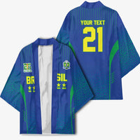 Custom Brazil World Football Legacy Kimono 5 Times History Champions Blue Version - Wonder Print Shop