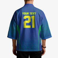 Custom Brazil World Football Legacy Kimono 5 Times History Champions Blue Version - Wonder Print Shop