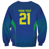 Custom Brazil World Football Legacy Sweatshirt 5 Times History Champions Blue Version - Wonder Print Shop