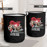 I Stand With Greenland Laundry Basket Canadian Greenland Flag