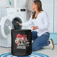 I Stand With Greenland Laundry Basket Canadian Greenland Flag