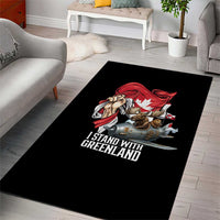 I Stand With Greenland Area Rug Canadian Greenland Flag