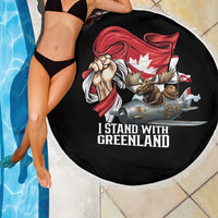 I Stand With Greenland Beach Blanket Canadian Greenland Flag