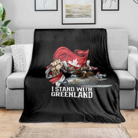 I Stand With Greenland Blanket Canadian Greenland Flag