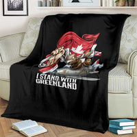 I Stand With Greenland Blanket Canadian Greenland Flag