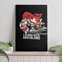 I Stand With Greenland Canvas Wall Art Canadian Greenland Flag