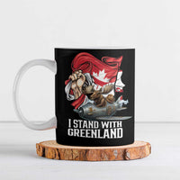 I Stand With Greenland Ceramic Mug Canadian Greenland Flag