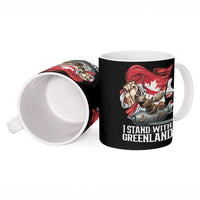 I Stand With Greenland Ceramic Mug Canadian Greenland Flag