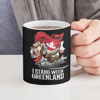 I Stand With Greenland Ceramic Mug Canadian Greenland Flag