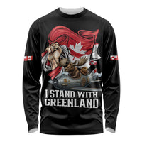 I Stand With Greenland Long Sleeve Shirt Canadian Greenland Flag