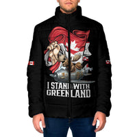 I Stand With Greenland Padded Jacket Canadian Greenland Flag