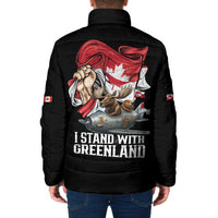 I Stand With Greenland Padded Jacket Canadian Greenland Flag