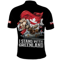 I Stand With Greenland Polo Shirt Canadian Greenland Flag