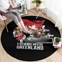 I Stand With Greenland Round Carpet Canadian Greenland Flag