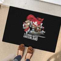 I Stand With Greenland Rubber Doormat Canadian Greenland Flag