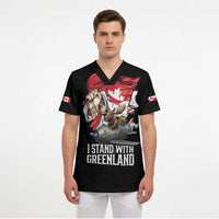 I Stand With Greenland Scrub Top Canadian Greenland Flag