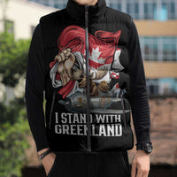I Stand With Greenland Sleeveless Puffer Jacket Canadian Greenland Flag
