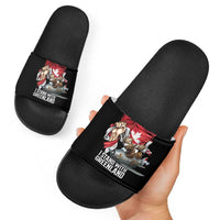 I Stand With Greenland Slide Sandals Canadian Greenland Flag