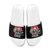 I Stand With Greenland Slide Sandals Canadian Greenland Flag